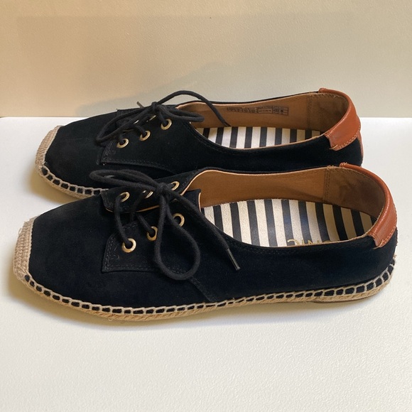 Vionic Rayne Black Suede Espadrille Lace Up Flats - Picture 3 of 10